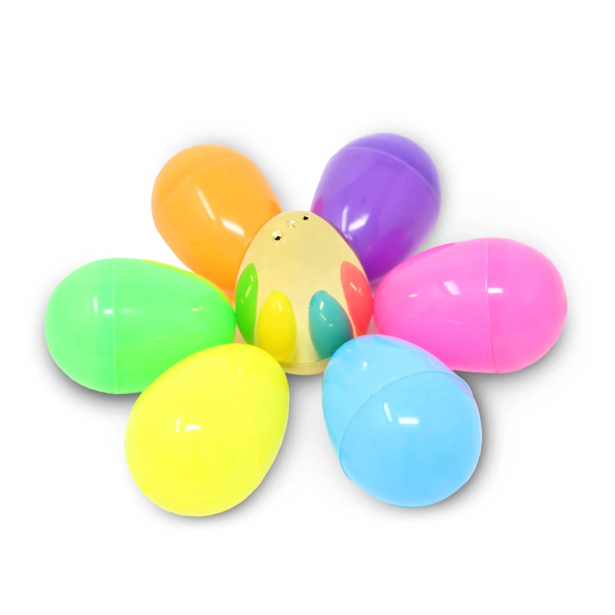 100Pcs Colorful and Golden Easter Egg Shells 2.3in