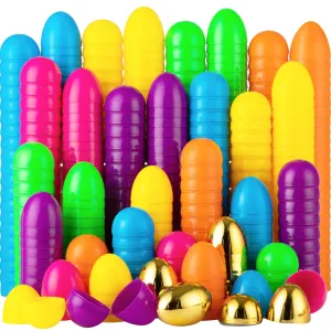 100Pcs Colorful and Golden Easter Egg Shells 2.3in