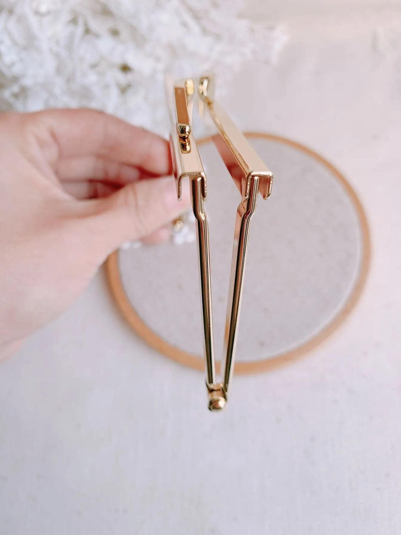 10cm Gold Purse Frame Open Channel 10cm x 6cm