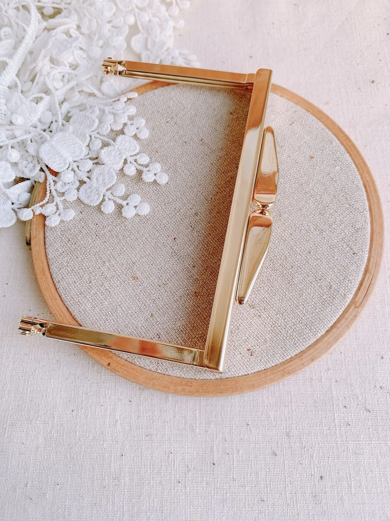 10cm Gold Purse Frame Open Channel 10cm x 6cm