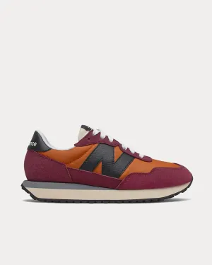237 Vintage Orange with NB Burgundy Low Top Sneakers