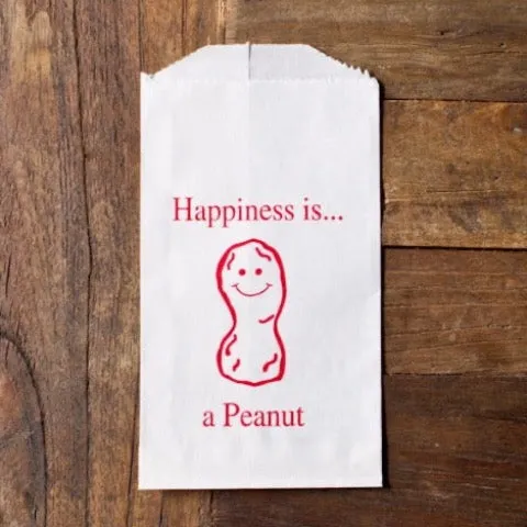 24 happiness is a peanut printed paper bags