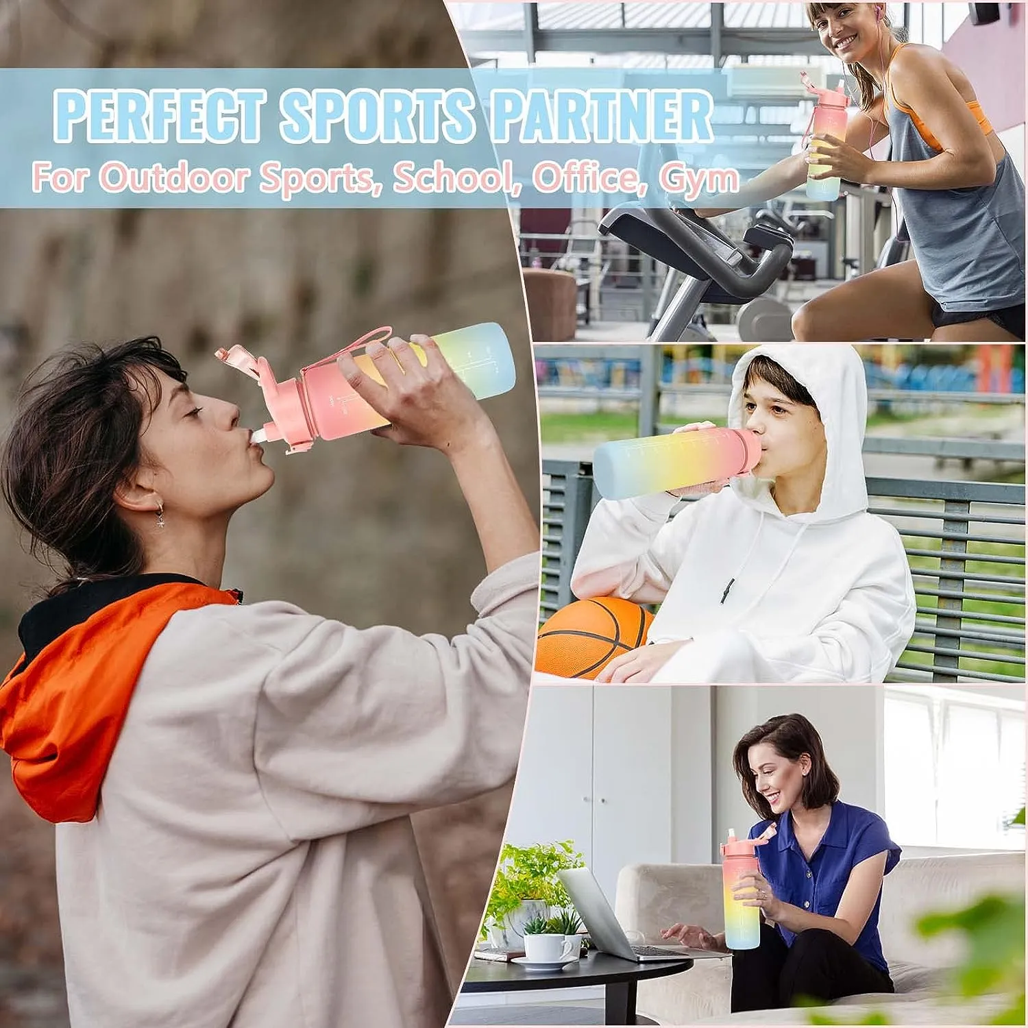3 In 1 Multi-Color Water Bottle F58-93-1