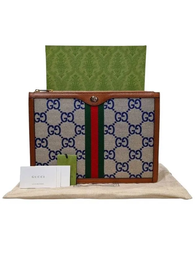 523359 Jumbo GG logo PVC portfolio Ophidia clutch bag