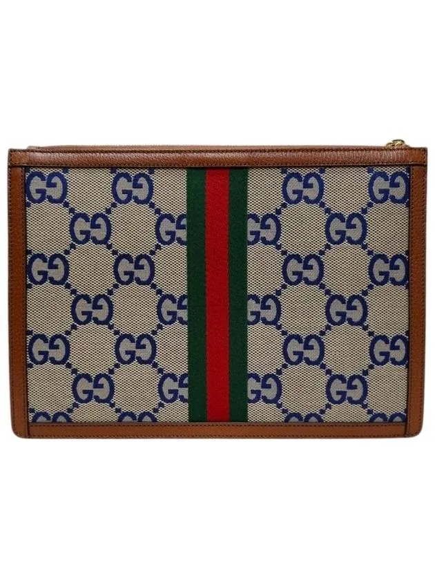 523359 Jumbo GG logo PVC portfolio Ophidia clutch bag
