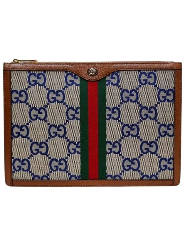 523359 Jumbo GG logo PVC portfolio Ophidia clutch bag