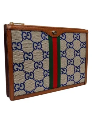 523359 Jumbo GG logo PVC portfolio Ophidia clutch bag