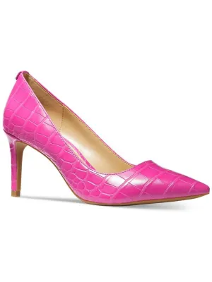 Alina Womens Faux Leather Embossed Pumps