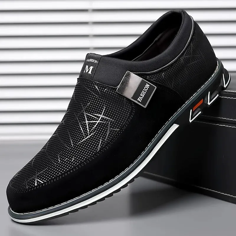 ARWEN & AJH GROUP Classic Casual Men's Leather Shoes Slip-On Loafers for Men Business Moccasins Office Men Work Flats Trend Driving Shoes Big Size