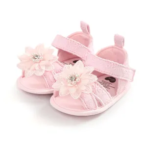Baby Girl Bow Sandals Flat Heels Toddler Kids Summer Party Wedding Flower Pearls Sandals Shoes