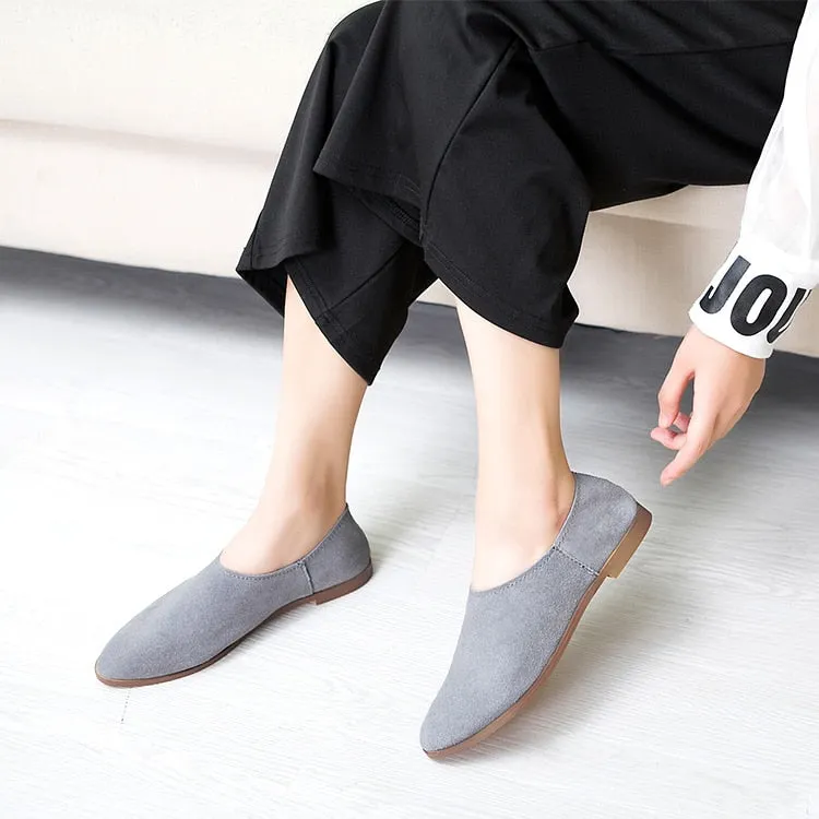 Ballet Flats Women Shoes Genuine Leather Large Size