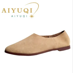 Ballet Flats Women Shoes Genuine Leather Large Size