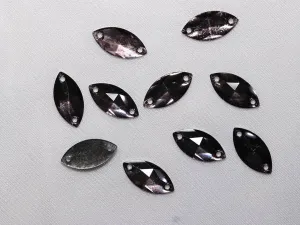 Black 2 Hole Eye Plastic Stones -9x18 mm