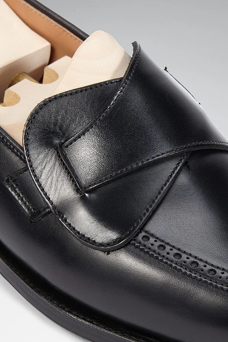 Black Calf Leather Butterfly Loafers