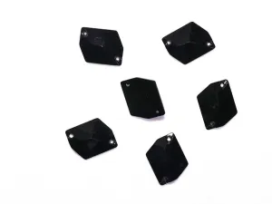 Black Uneven Plastic Stones - 23x23 mm