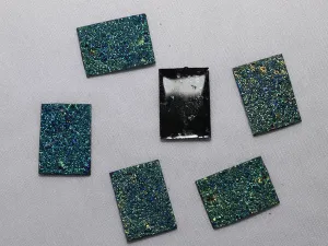 Blue Designer Rectangular Plastic Stones - 18x25 mm