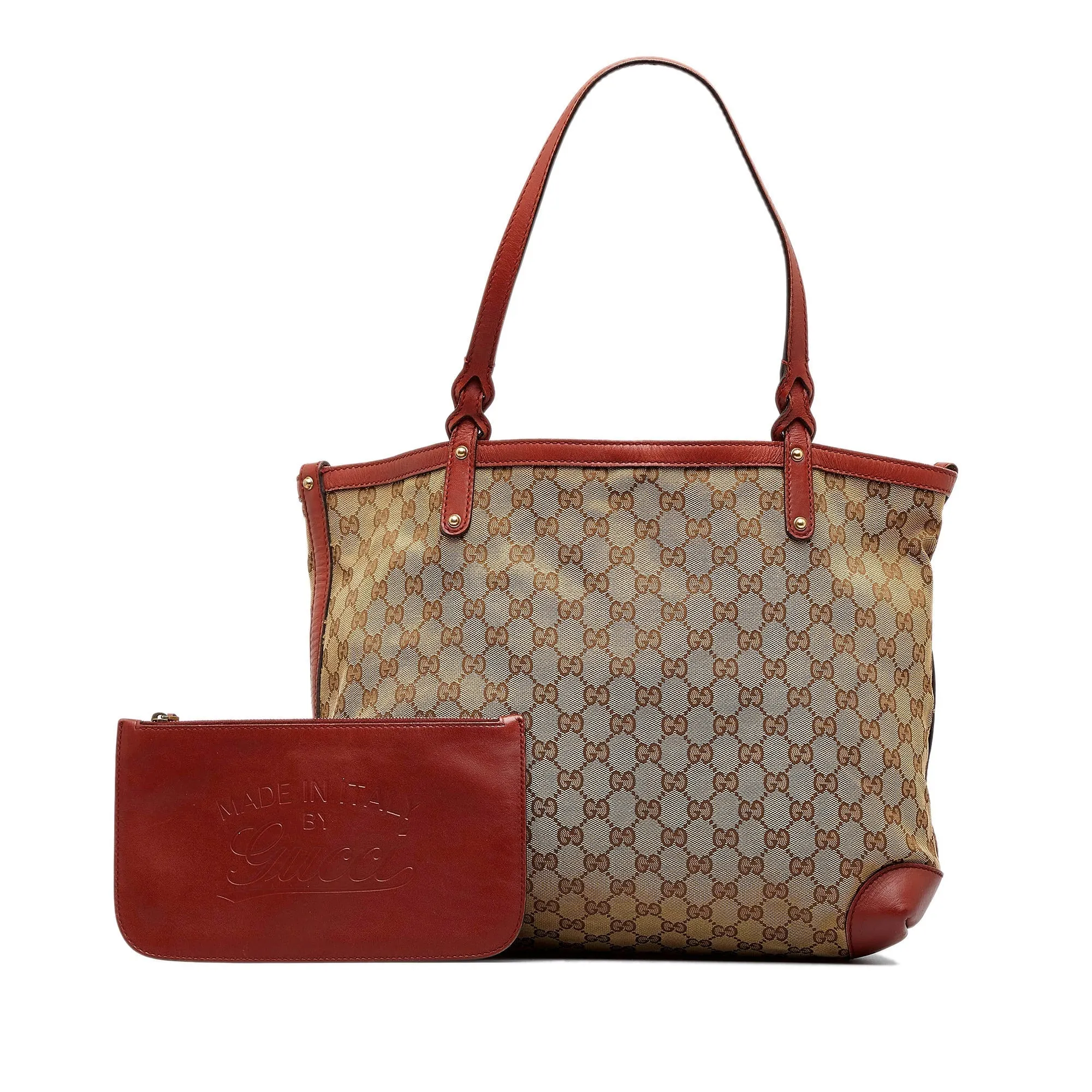 Brown Gucci GG Canvas Craft Tote Bag