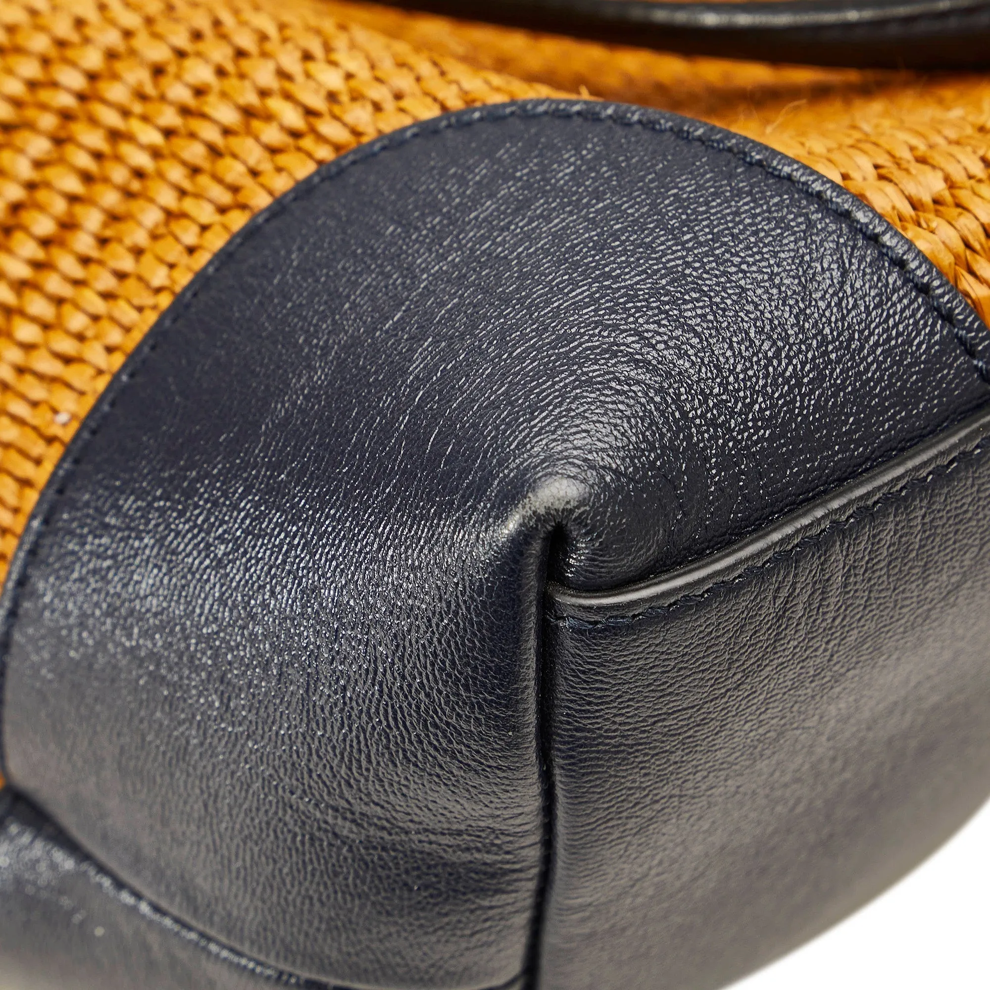 Brown Gucci Medium Raffia Ophidia Tote Bag