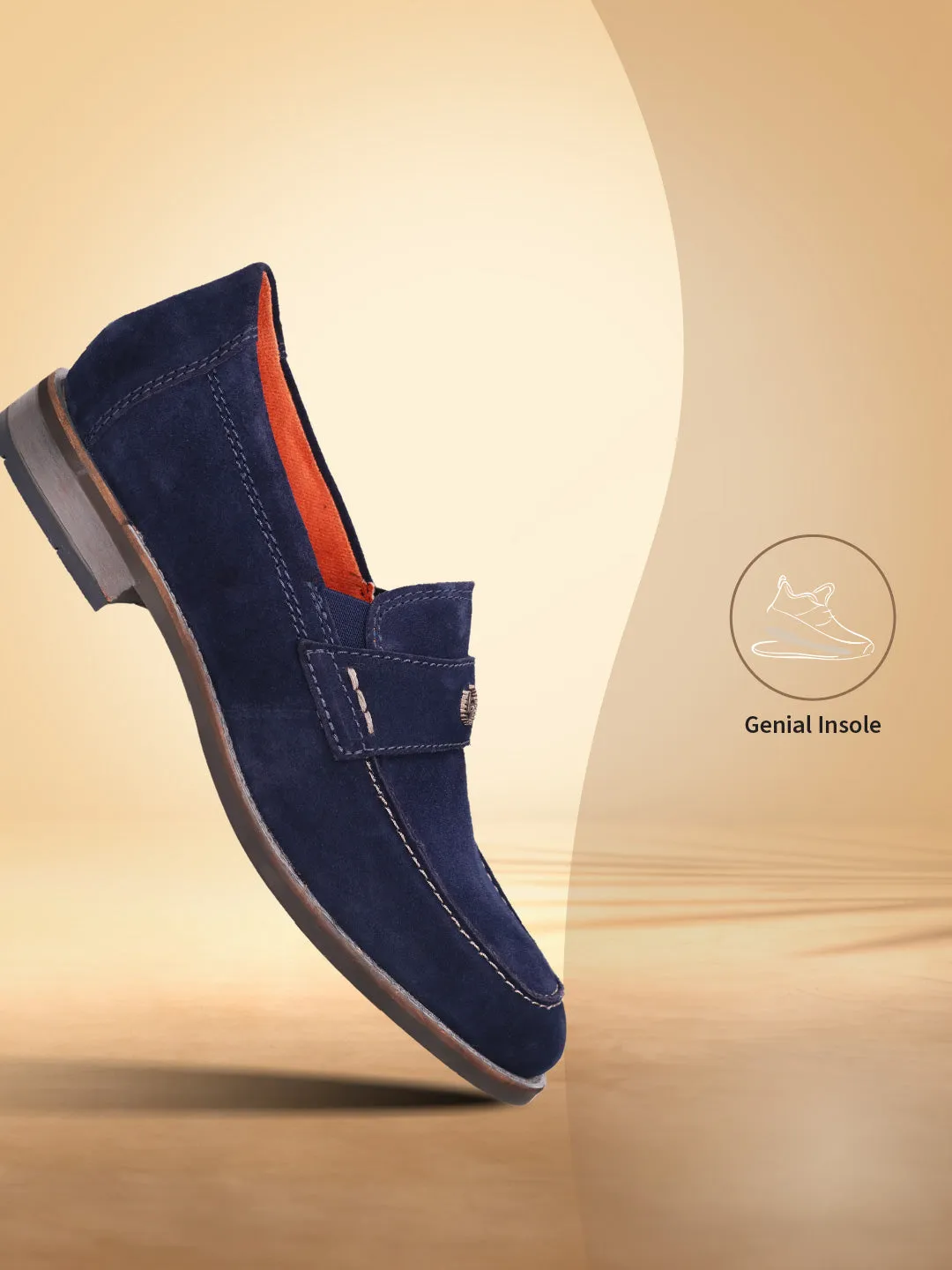 bugatti Dark Blue Suede Loafers