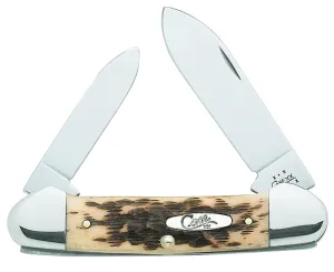 CASE 00263 Folding Pocket Knife, 2.6 in Spear, 1.97 in Pen L Blade, Chrome Vanadium Steel Blade, 2-Blade, Amber Handle :EA: QUANTITY: 1