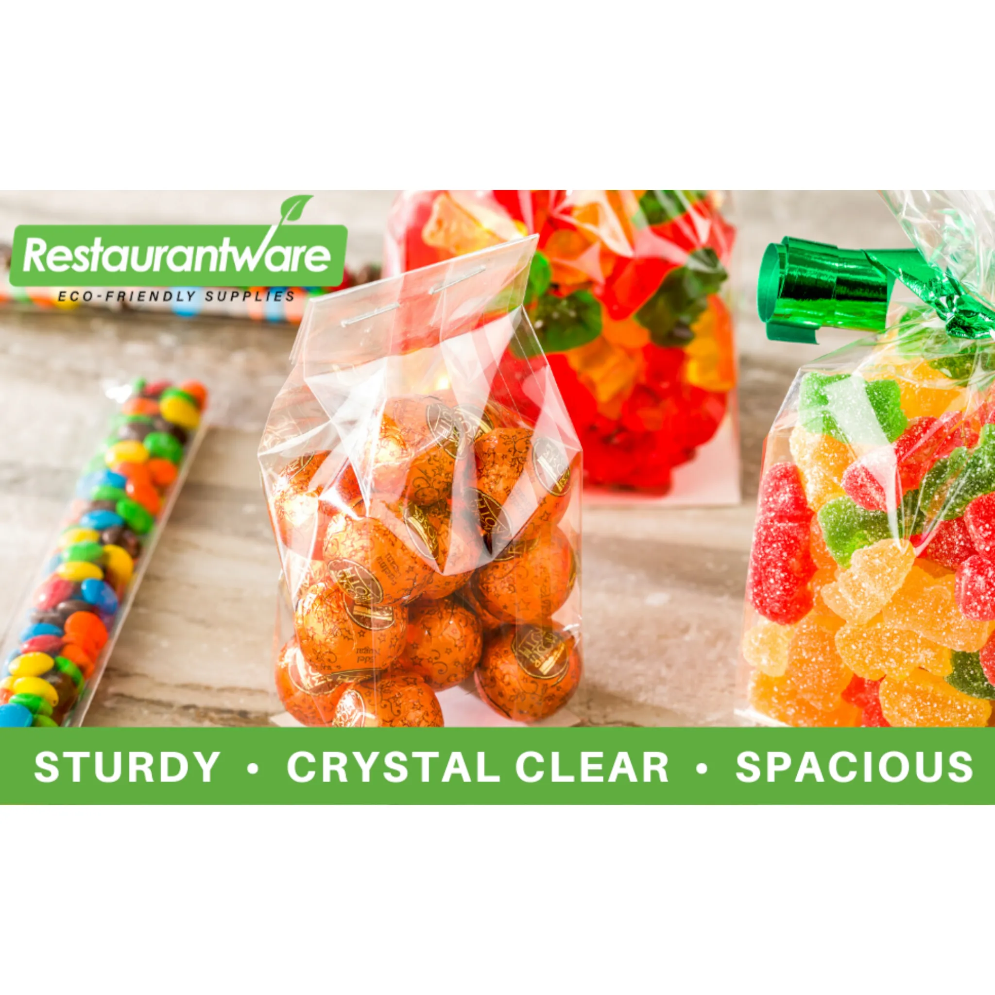 Cellophane Stand Up Food Gift Packing Bags with Gusset