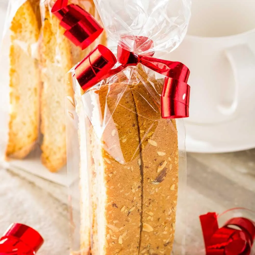 Cellophane Stand Up Food Gift Packing Bags with Gusset