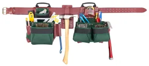 CLC Signature Elite Series 54531 Tool Belt Combo System, 29 to 42 in Waist, 58 in L, Nylon, Green, 17-Pocket :EA: QUANTITY: 1