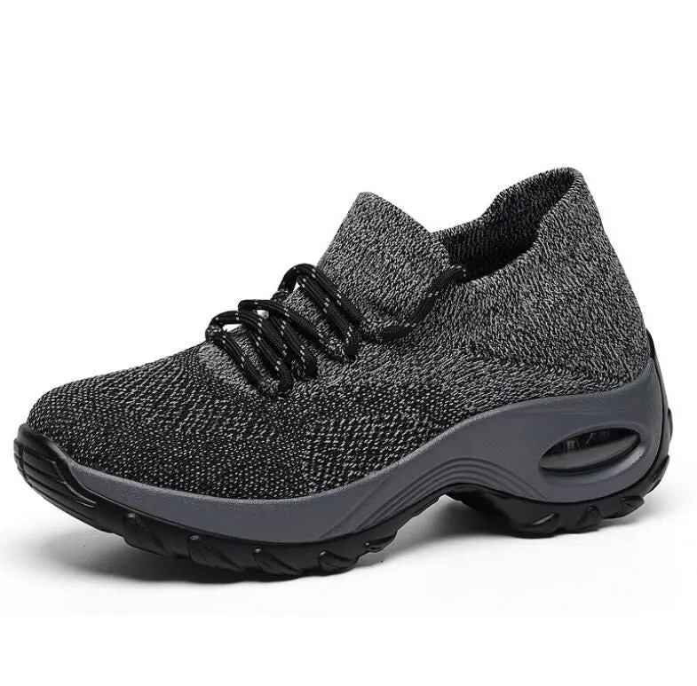 Comelyy Lace Up Walking Running Shoes Platform Sneakers