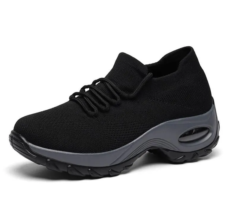 Comelyy Lace Up Walking Running Shoes Platform Sneakers