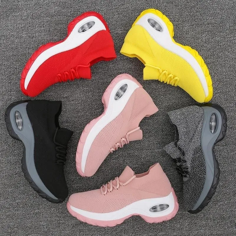 Comelyy Lace Up Walking Running Shoes Platform Sneakers