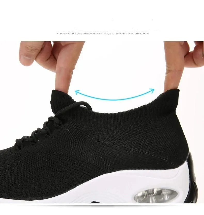 Comelyy Lace Up Walking Running Shoes Platform Sneakers
