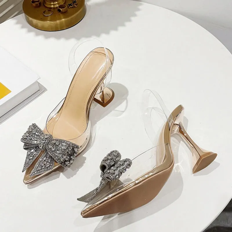 Crystal Sequined Bowknot  Pumps