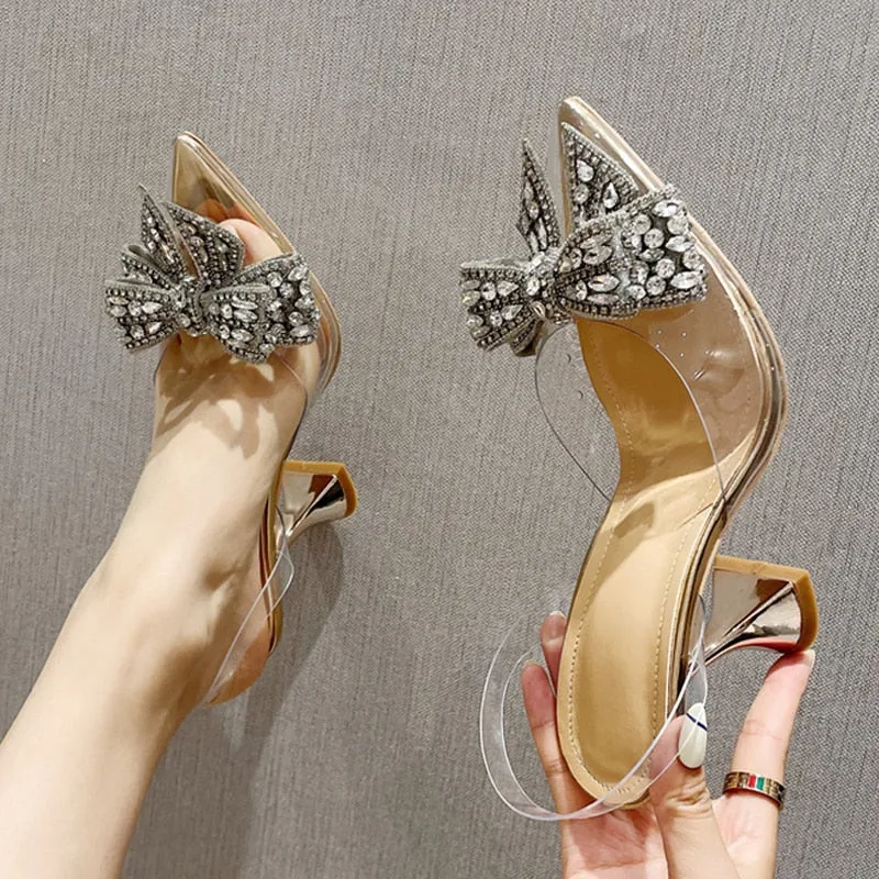 Crystal Sequined Bowknot  Pumps