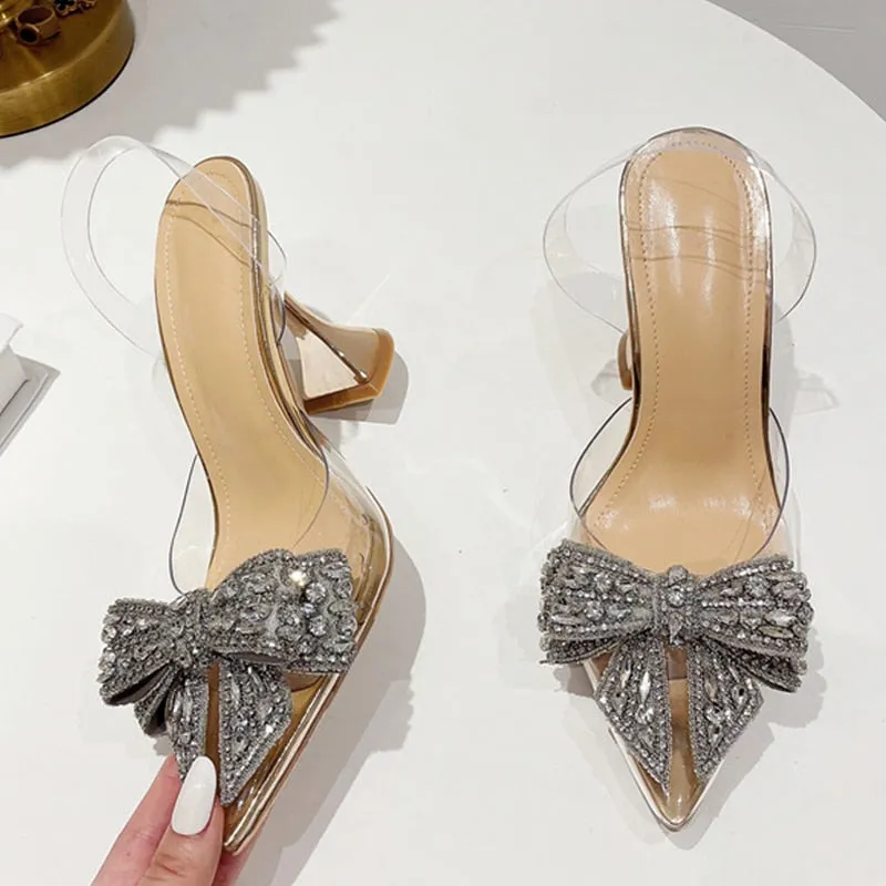 Crystal Sequined Bowknot  Pumps