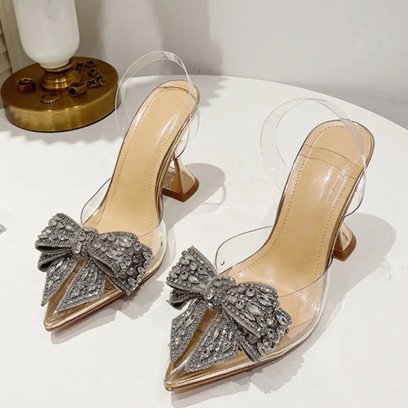 Crystal Sequined Bowknot  Pumps