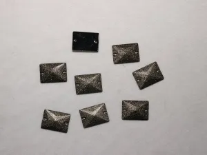 Dark Copper Designer Rectangle Plastic Stones - 18x25 mm