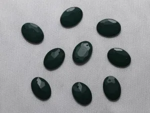 Dark Green Oval Plastic Stones - 10x14 mm