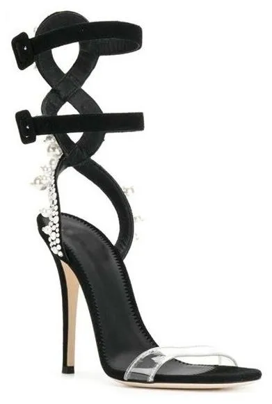 Embellished Double-Strap Sandals