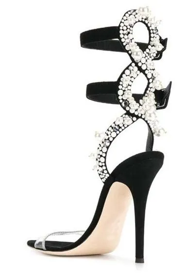 Embellished Double-Strap Sandals