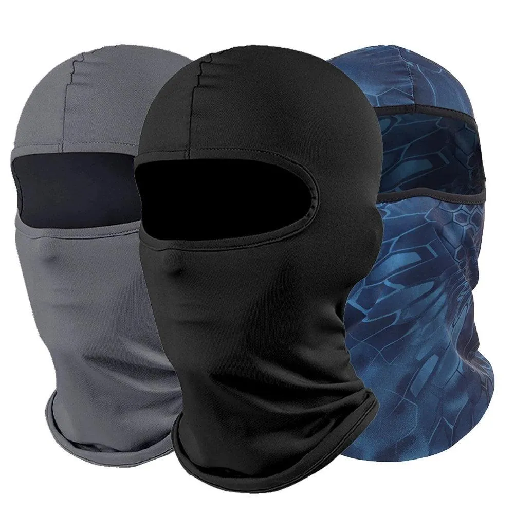Full Face Mask, Durable Lycra, Breathable Fabric, Snug Fit, Lightweight, Anti-UV, Quick Dry, Adjustable, Unisex, Perfect for Outdoor Activities