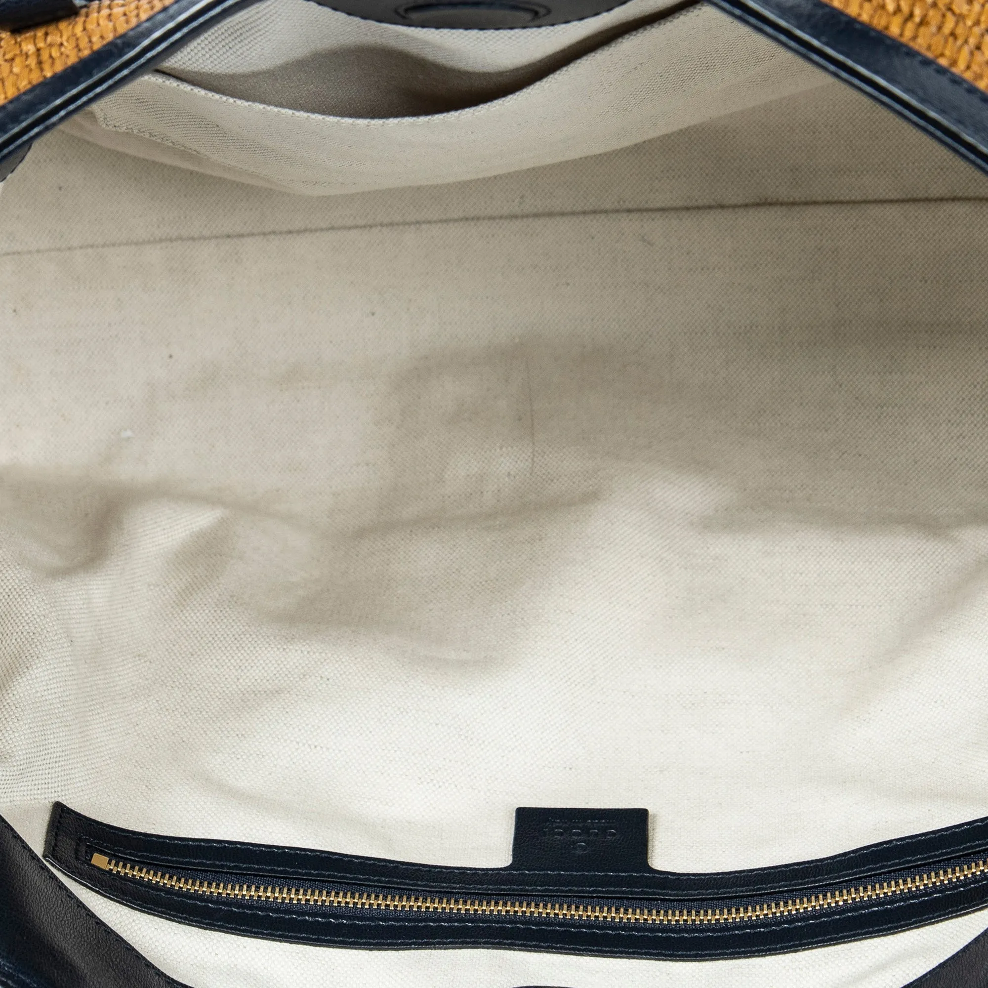 Gold Gucci Medium Raffia Ophidia Tote Bag