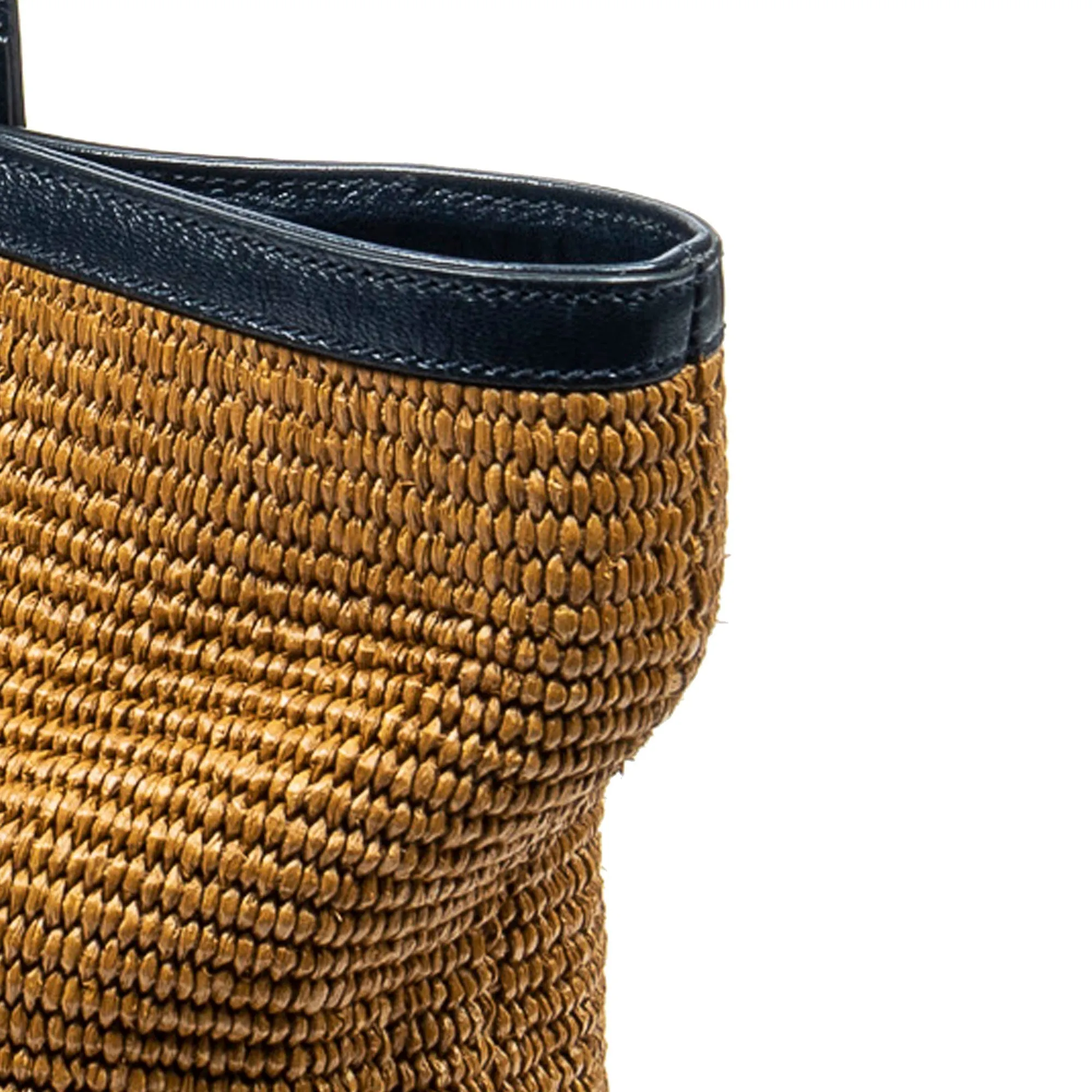 Gold Gucci Medium Raffia Ophidia Tote Bag