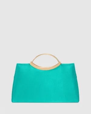 Green Jessie Handle Clutch Bag