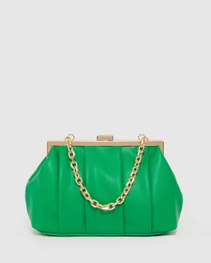 Green Madison Frame Clutch Bag