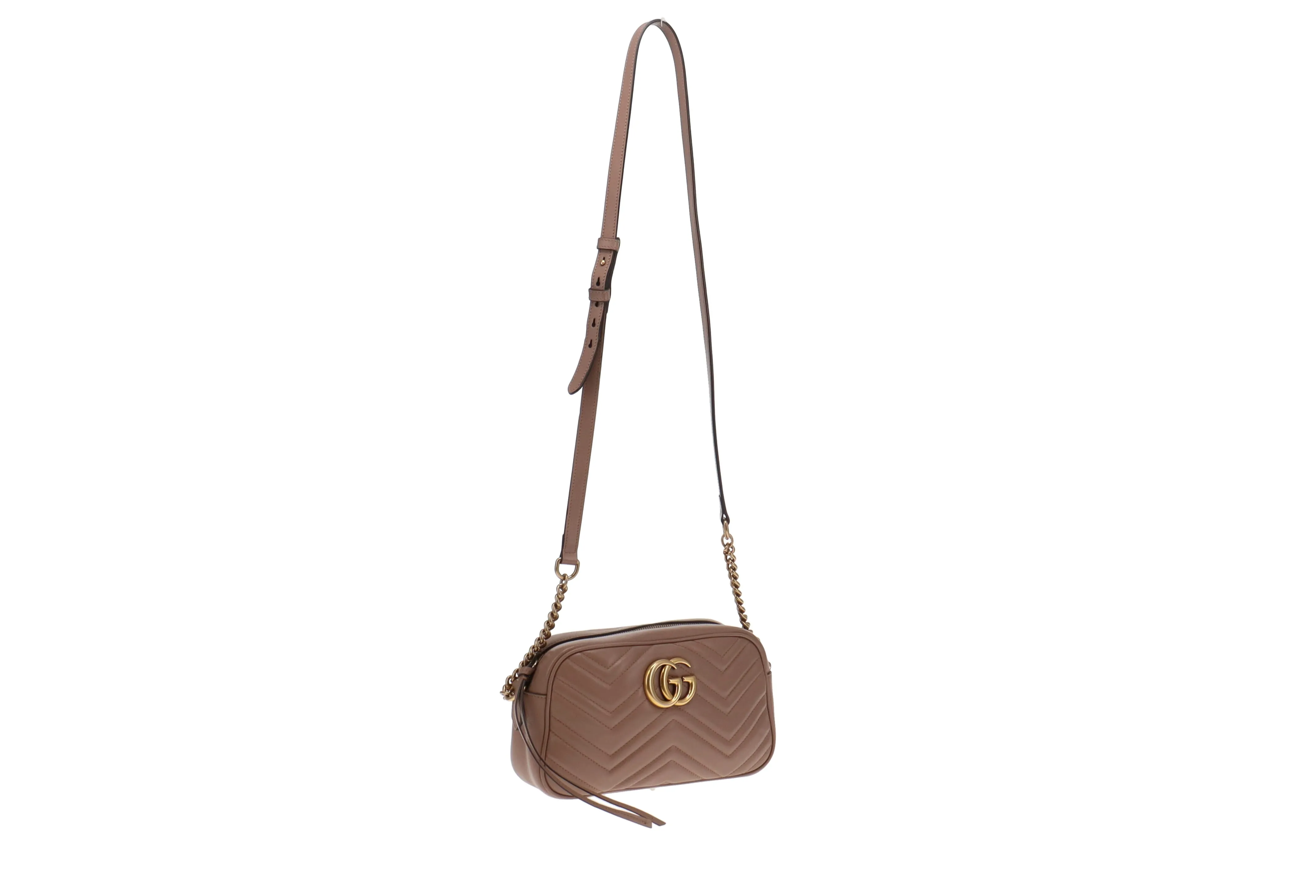 Gucci Dusty Pink Leather Small Marmont Camera Bag