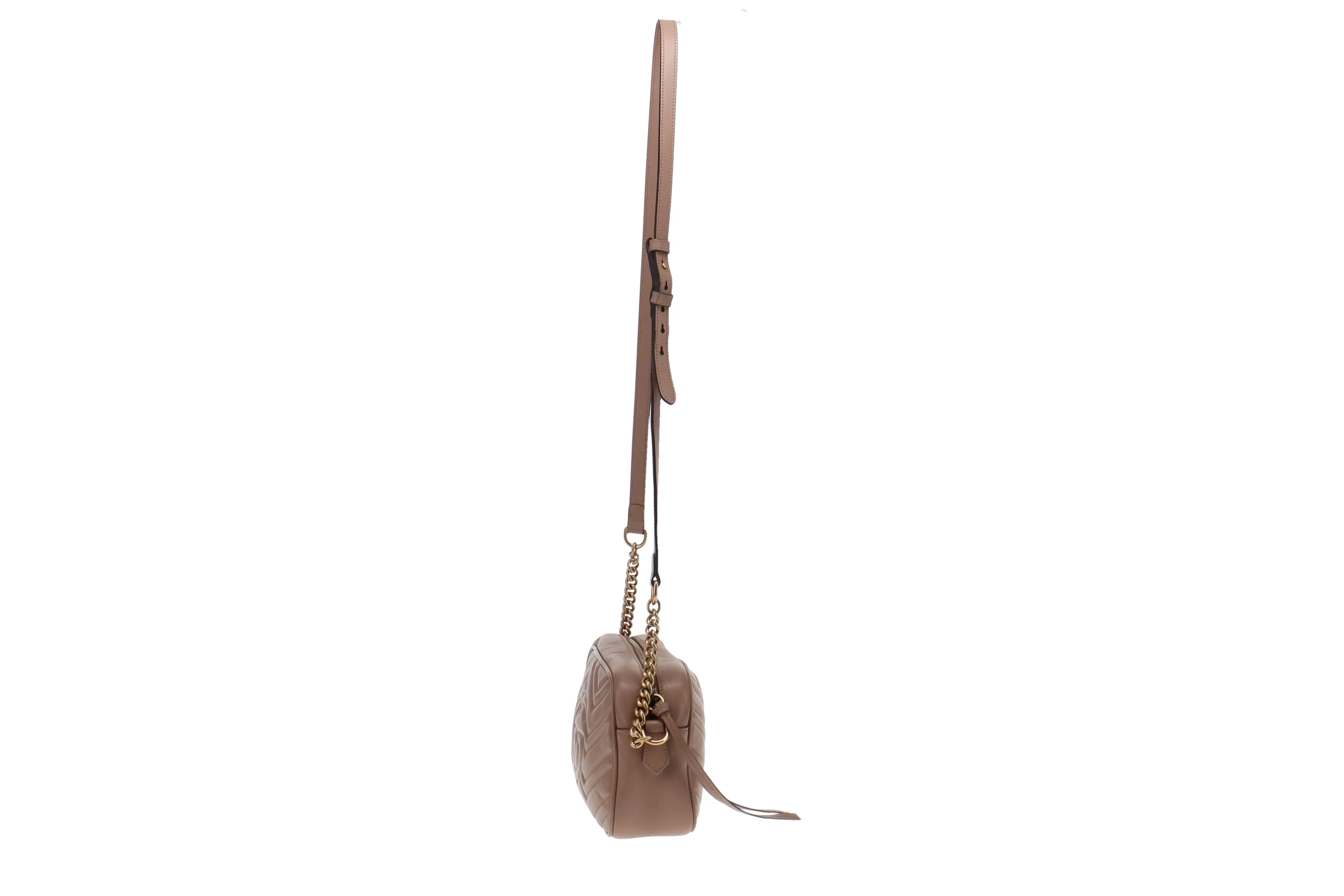 Gucci Dusty Pink Leather Small Marmont Camera Bag