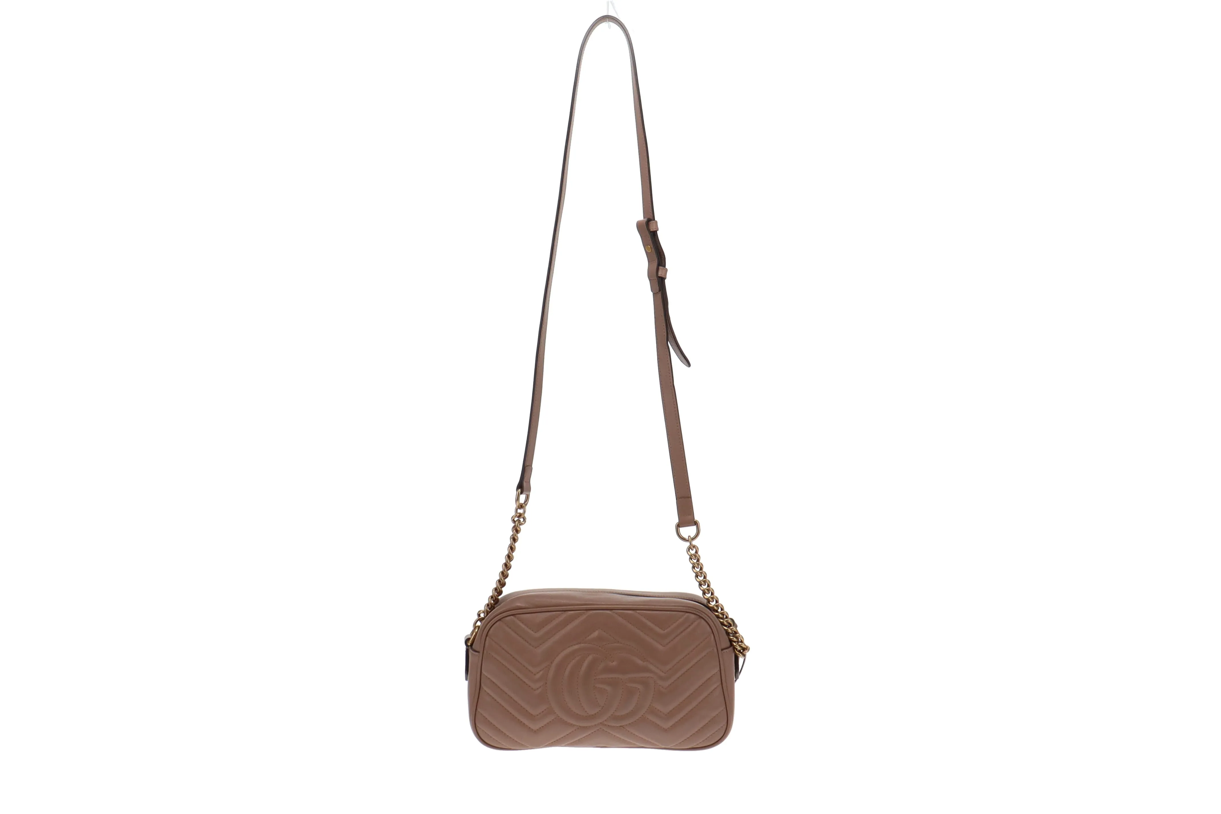 Gucci Dusty Pink Leather Small Marmont Camera Bag