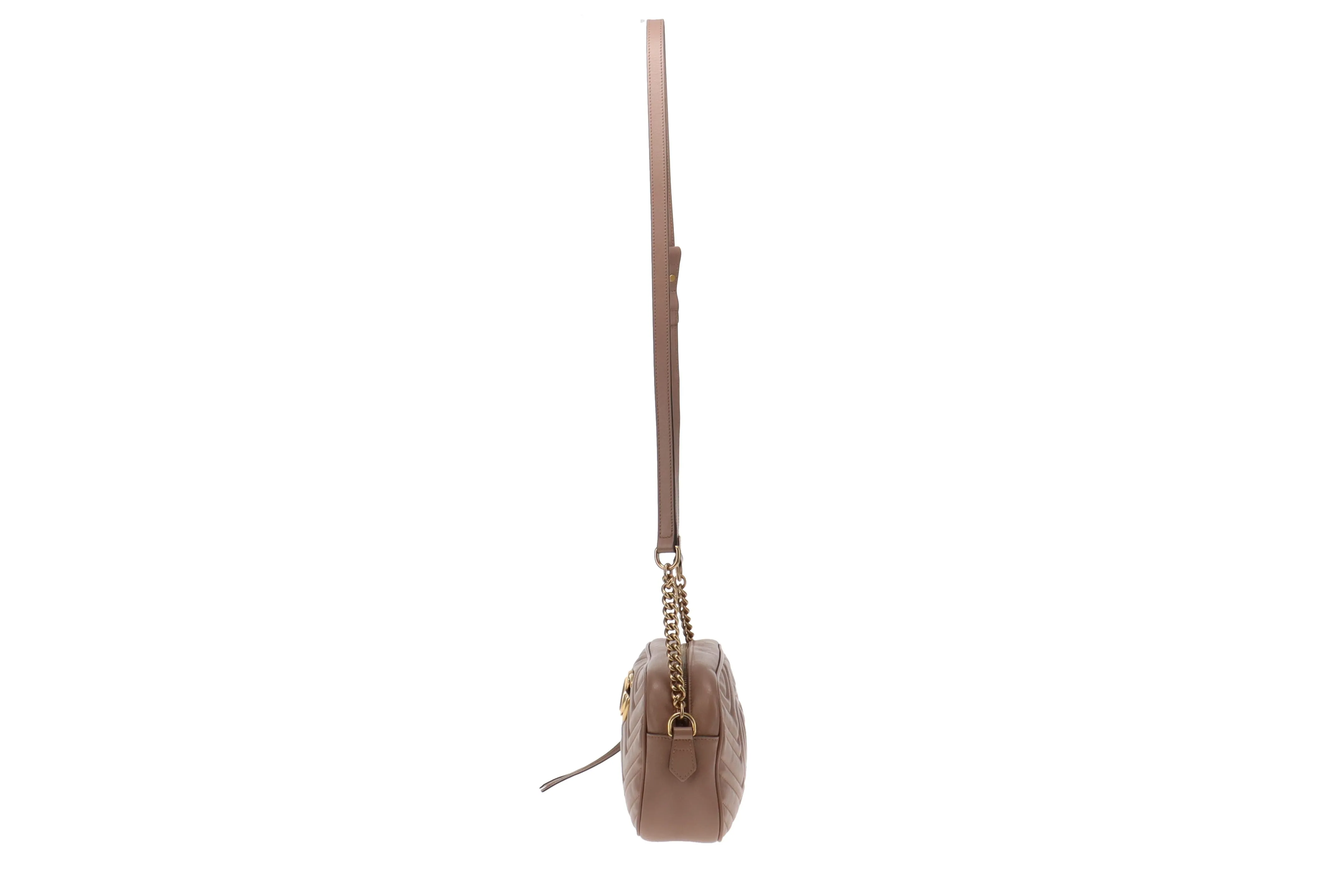 Gucci Dusty Pink Leather Small Marmont Camera Bag