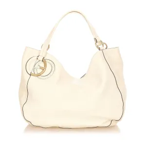 Gucci Twill Leather Tote Bag (SHG-20667)