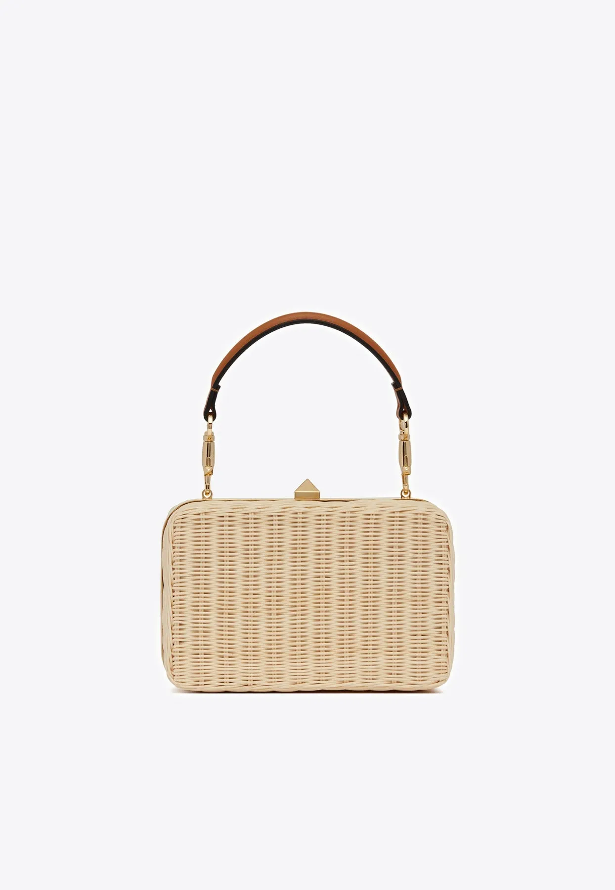 Hard Straw VLogo Clutch Bag